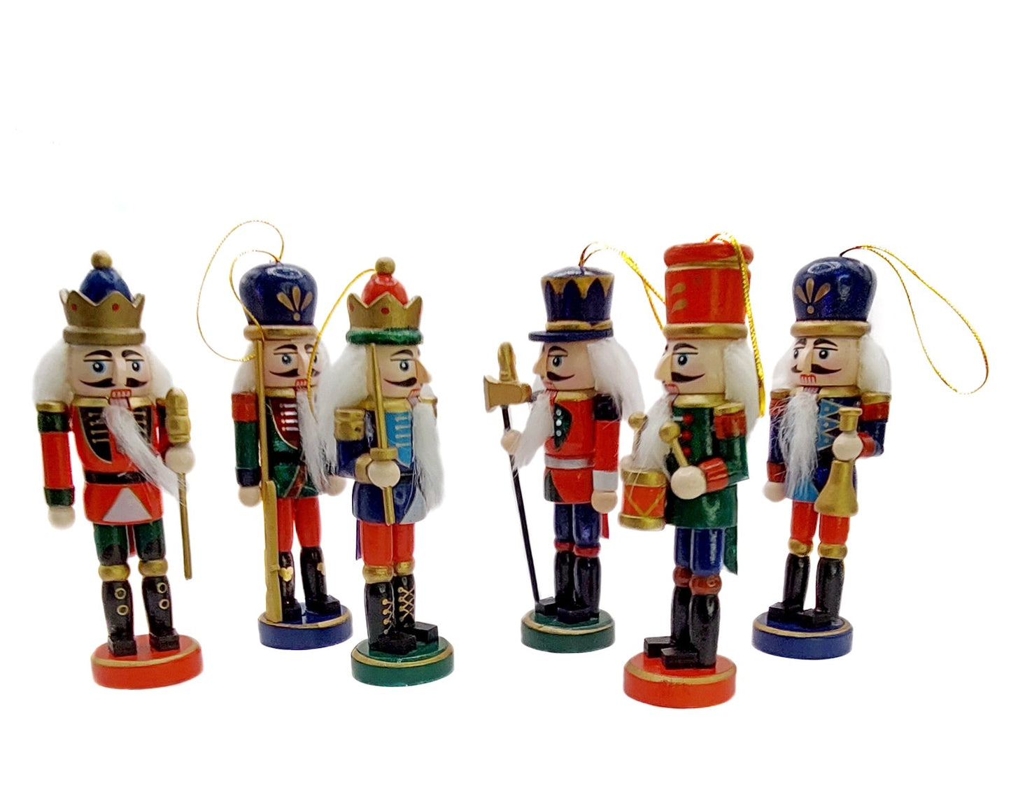 Christmas Nutcracker Set. Wizardi Classic Wooden Festive Decoration F07M14-6-N01617