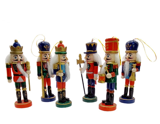 Christmas Nutcracker Set. Wizardi Classic Wooden Festive Decoration F07M14-6-N01617