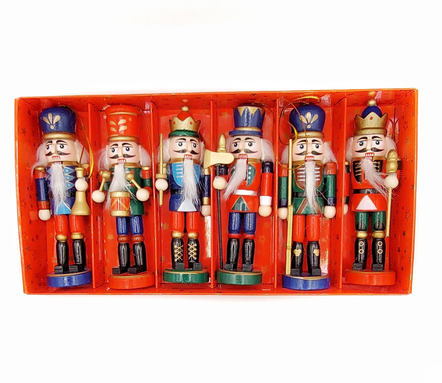 Christmas Nutcracker Set. Wizardi Classic Wooden Festive Decoration F07M14-6-N01617